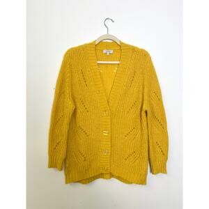 Bartolini Italy Alpaca Blend Cardigan Open Knit Button Sweater Fall Cozy Casual